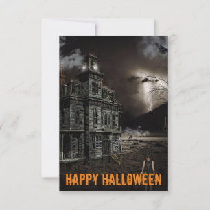 Carte De Remerciements Hauné Mansion Déplaisant Halloween personnalisable