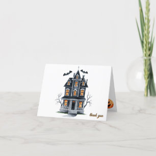 Carte De Remerciements Haunted House Citrouille chauves-souris Baby showe