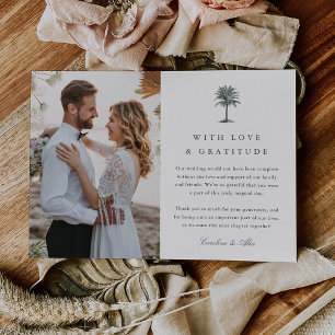 Carte De Remerciements Havana Palm Vintage Palm Tree photo Mariage