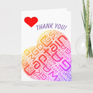Carte De Remerciements Heart Design Thank