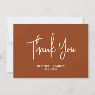 Carte De Remerciements Heather Elegant Terracotta Minimal Mariage moderne