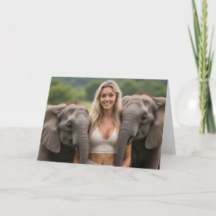 Carte De Remerciements Helenaig et ses gentils compagnons d'éléphants de 