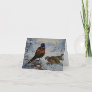 Carte De Remerciements Hen Pheasant Winter, Archibald Thorburn