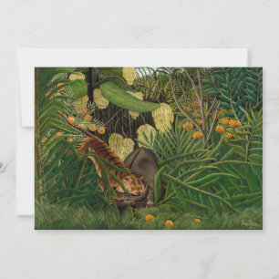 Carte De Remerciements Henri Rousseau - Combat entre Tigre et Buffle