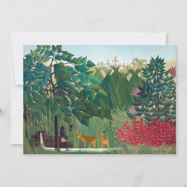 Carte De Remerciements Henri Rousseau - La cascade (Devant)