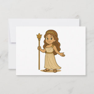 Carte De Remerciements Héra en dessin animé mignon - Déesse grecque de l'