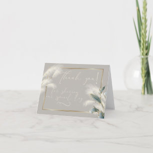 Carte De Remerciements Herbe Smokey Turquoise Anthurium Pampas