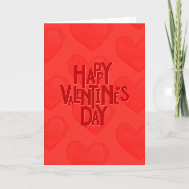 Carte De Remerciements Heureuse Sainte-Valentin avec coeur aquarelle (Devant)