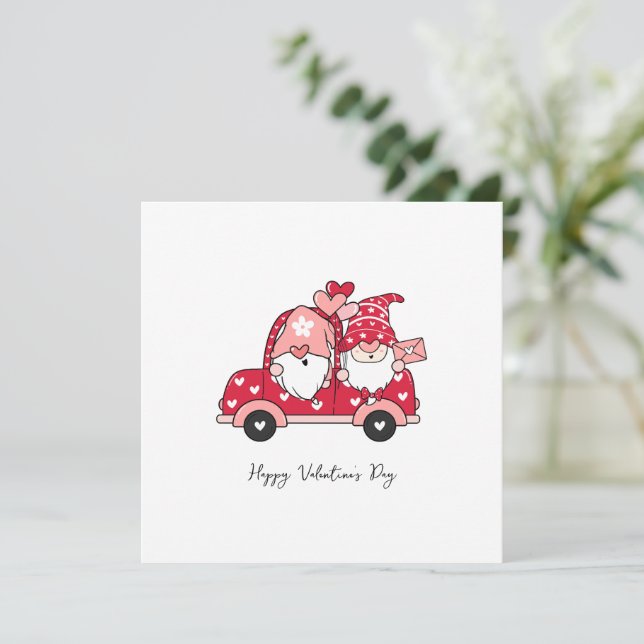 Carte De Remerciements Heureuse Sainte-Valentin moderne rouge personnalis (Debout devant)