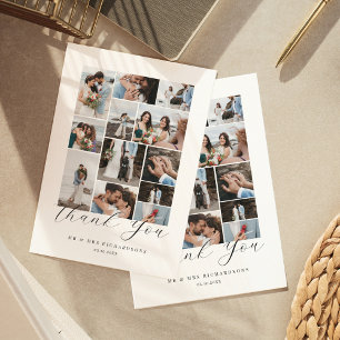 Carte De Remerciements Heureusement jamais après un collage photo Mariage
