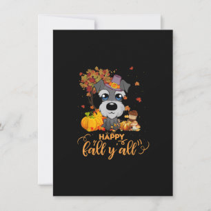 Carte De Remerciements heureux automne yall schnauzer chien grâces