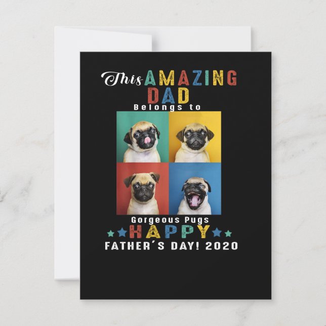 Carte De Remerciements Heureux Papa Fête des pères Appartient À De Magnif (Devant)