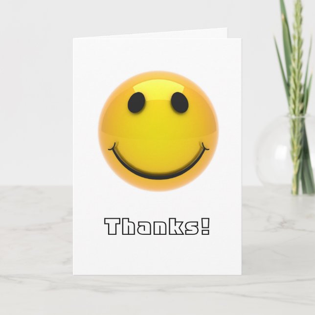 Carte de remerciements - heureux, souriant (Devant)