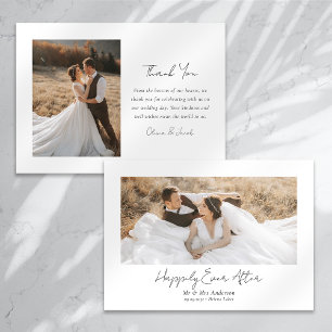Carte De Remerciements Heureux toujours après la photo Mariage