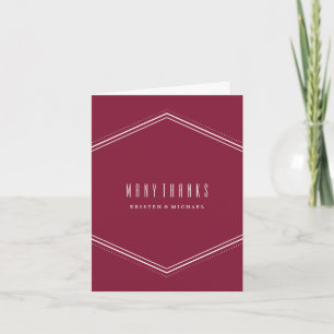 Carte de remerciements Hexagon classique - Maroon
