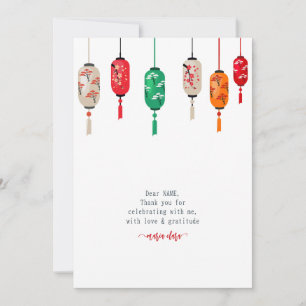 Carte De Remerciements Hibachi Japonais Lanterns Chef fête d'anniversaire