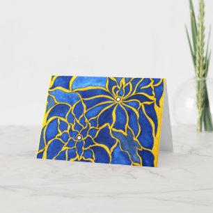 Carte De Remerciements hibiscus bleu