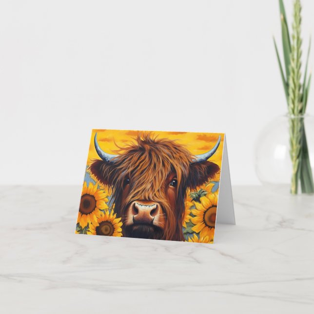 Carte De Remerciements Highland Cow (Devant)