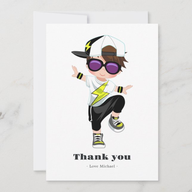 Carte De Remerciements Hip hop Boy Anniversaire (Devant)