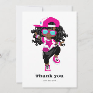 Carte De Remerciements Hip hop Fille Anniversaire
