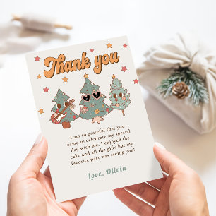 Carte De Remerciements Hippie Retro Rockin' Christmas Tree Anniversaire