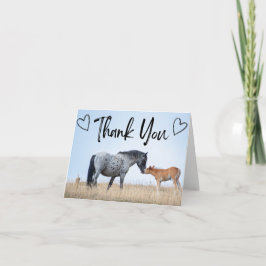 Carte de remerciements hippique sauvage de la mont