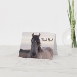 Carte de remerciements hippique sauvage de la mont