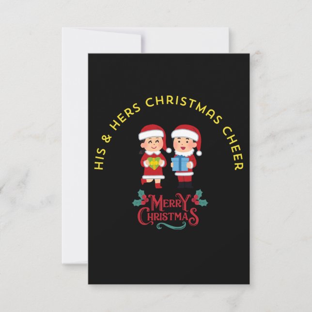 CARTE DE REMERCIEMENTS HIS & HERS CHRISTMAS CHEER (Devant)