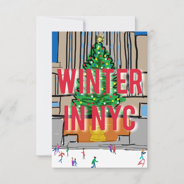 Carte De Remerciements Hiver à New York (Devant)