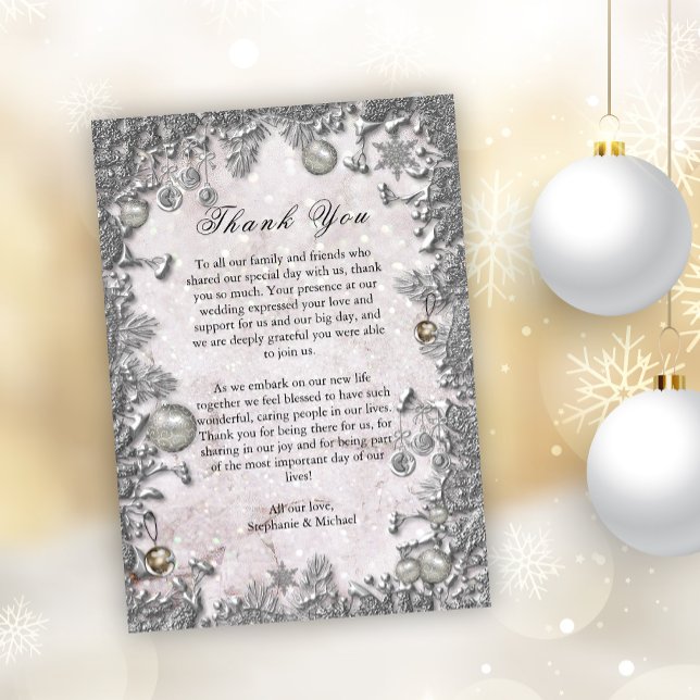 Carte De Remerciements Hiver enchantement Mariage de Noël magique (Créateur téléchargé)