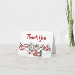 Carte De Remerciements Hiver Il faut un Baby shower de village