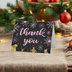 Carte De Remerciements Hiver Onederland Anniversaire Snowflakes