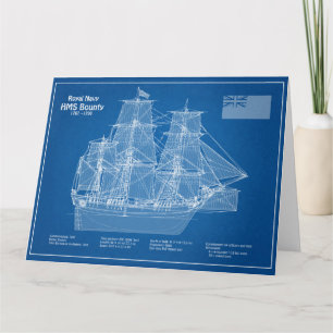 Carte De Remerciements HMS Bounty - Plan directeur des navires ABD