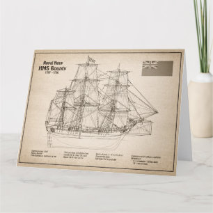 Carte De Remerciements HMS Bounty - Plan directeur des navires SD