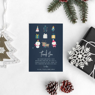 Carte De Remerciements HO HO HO Christmas Couple Baby shower