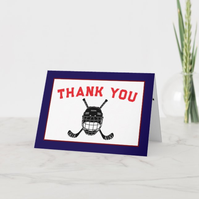 Carte De Remerciements Hockey première année bas 1er anniversaire (Devant)