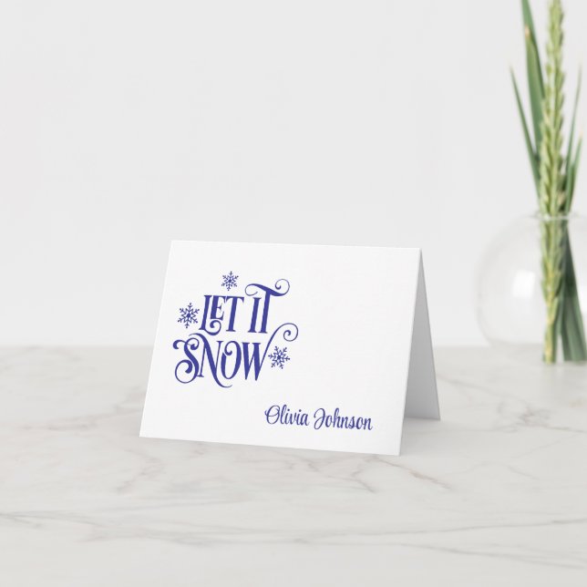 Carte De Remerciements Holiday Custom Name Folded Note Cards (Devant)