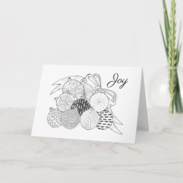 Carte De Remerciements Holiday Elegance – Black & White Ornament Card