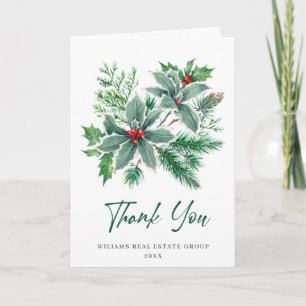 Carte De Remerciements Holiday Noël Holly Berry