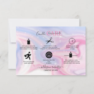 Carte De Remerciements Hologramme Arrière - plan Neon bougie