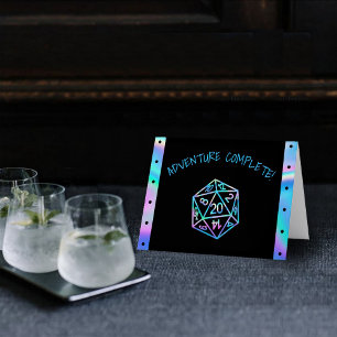 Carte De Remerciements Hologramme D20 Aventure terminée   Table PnP
