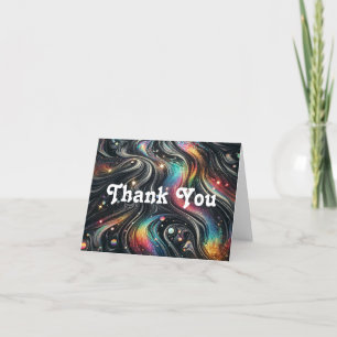 Carte De Remerciements Holographique Parties scintillant arc-en-ciel les 