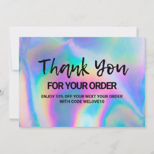 Carte De Remerciements Holographique Petites entreprises Média Insertion