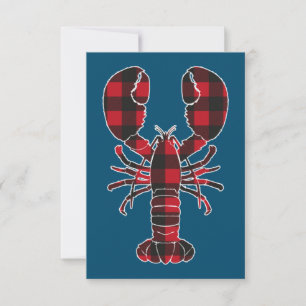 Carte De Remerciements Homard Rouge Plaid Buffalo Correspondance famille 