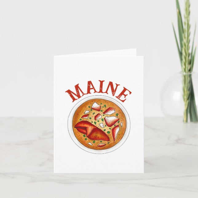 Carte De Remerciements Homard Soupe Bisque Cuisine de fruits de mer Maine (Devant)