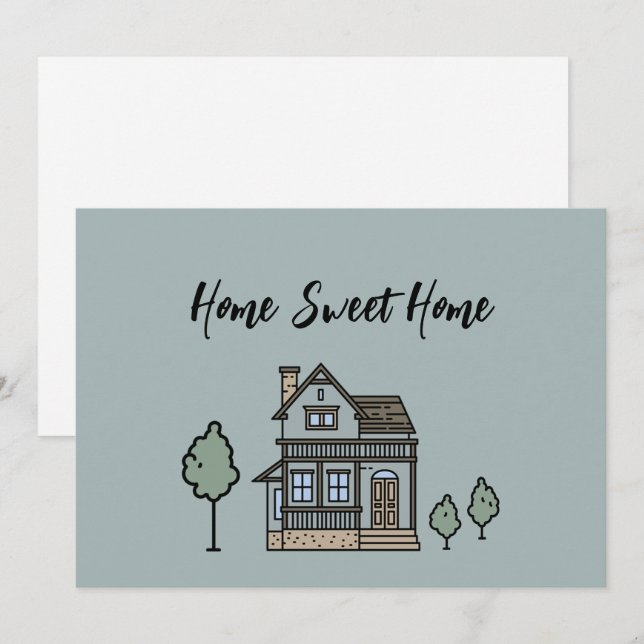 Carte De Remerciements Home Sweet Home Business (Devant / Derrière)