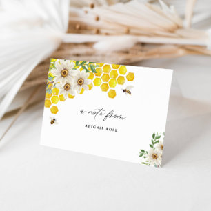 Carte De Remerciements Honey Bee et marguerites - Un mot de, plié