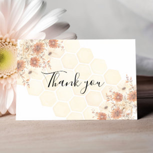 Carte De Remerciements Honey Buzzy Boho Fleur sauvage Premier anniversair