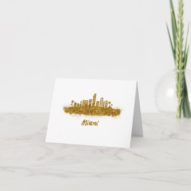 Carte De Remerciements horizon miami oro (Devant)
