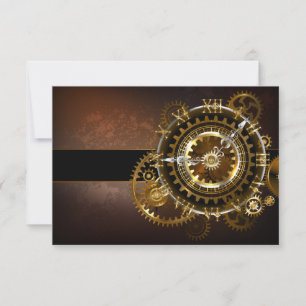 Carte De Remerciements Horloge Steampunk avec des engrenages anciens